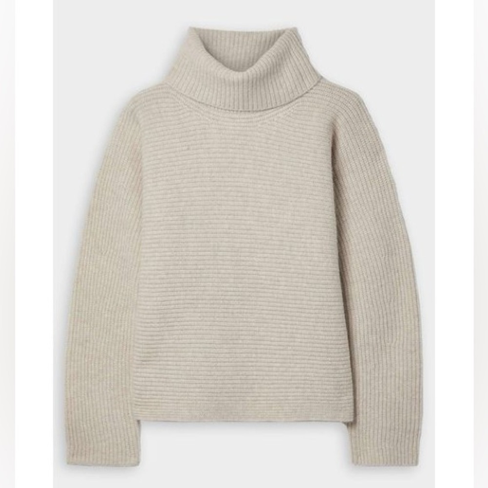 Vince Cashmere Wool Rib Turtleneck Sweater - Picture 3 of 4